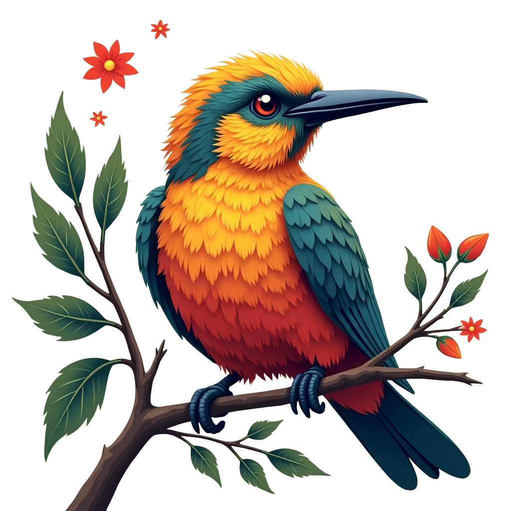 Colorful Bird on a Branch